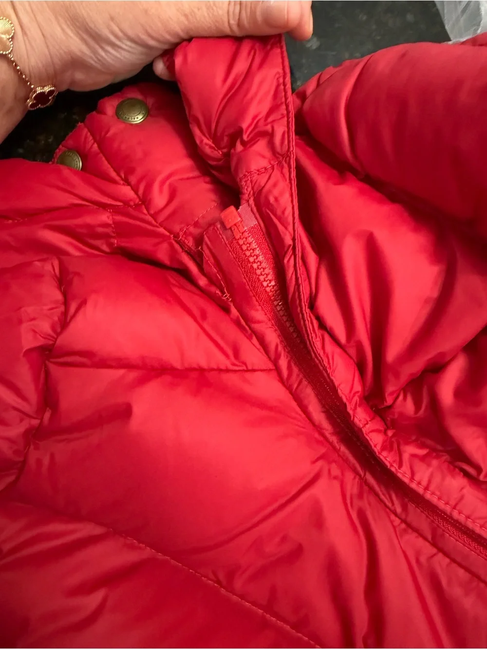Polo by Ralph Lauren Red Puffer Jacket with Navy Trim
